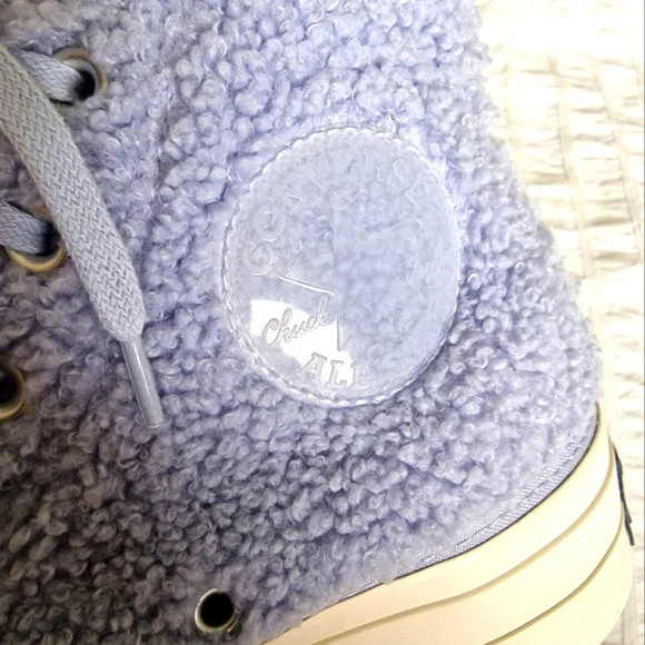 CONVERSE Chuck Taylor All Star Sherpa Platform Trainers Shoes Ghost BNIB UK 5 - Picture 3 of 8